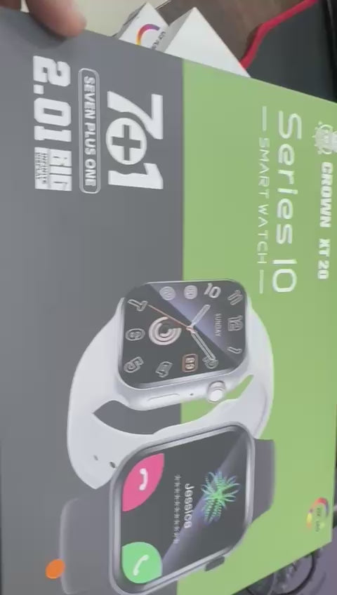 CROWN XT20 Series I0 Smart Watch 7+1 Combo – 2.01” Big Display with 7 Interchangeable Straps & Bluetooth Calling